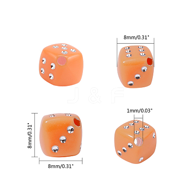 Plating Acrylic Beads PACR-T006-09-1