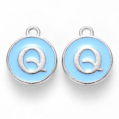 Platinum Plated Alloy Enamel Charms X-ENAM-S118-04Q-P-1