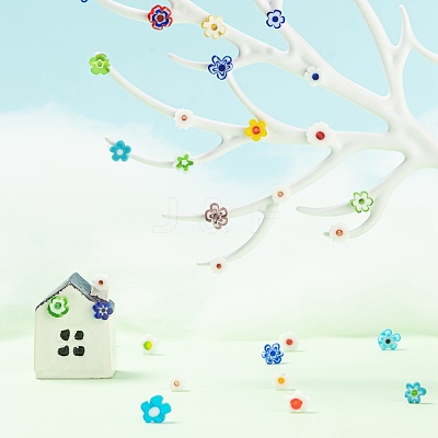 30Pcs Handmade Millefiori Glass Beads LAMP-FS0001-02C-1