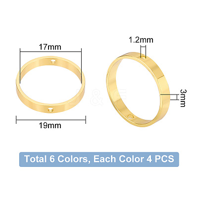 24Pcs 6 Colors Brass Bead Frame FIND-PH0009-17-1