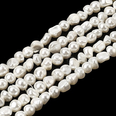 Electroplated Shell Pearl Beads Strands BSHE-B008-06A-1
