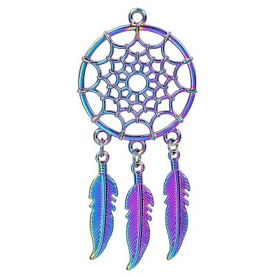 Rainbow Color Alloy Big Pendants FEAT-PW0001-107A-1