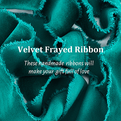 10 Yards Velvet Frayed Ribbon SRIB-WH0011-226C-1