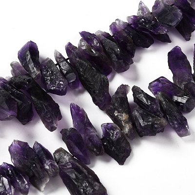 Rough Raw Natural Amethyst Beads Strands G-G010-12-1