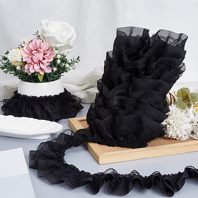 10 Yards Polyester Lace Ribbon OCOR-GF0006-25E-1
