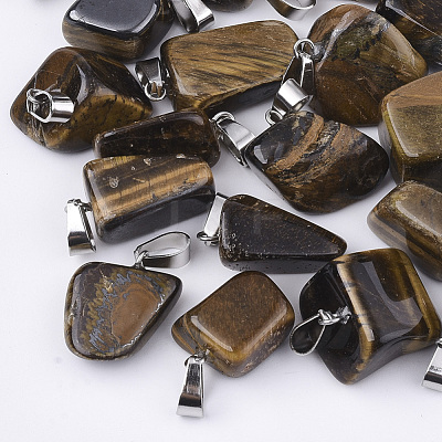 Natural Tiger Eye Pendants G-Q996-15-1