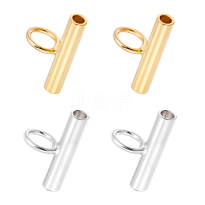 4Pcs 2 Colors 925 Sterling Silver Pin to Pendant Converter STER-BBC0009-17A-1
