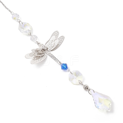Glass Teardrop Hanging Suncatchers HJEW-JM04755-03-1
