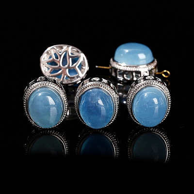Alloy Pave Natural Blue Aquamarine Beads PW-WGA4791-05-1