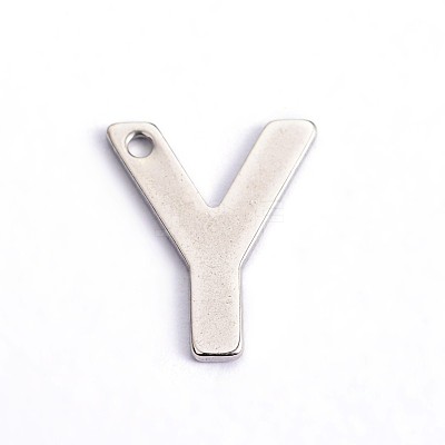 Tarnish Resistant 304 Stainless Steel Letter Charms X-STAS-O072-Y-1
