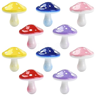 10Pcs 5 Colors Opaque Acrylic Beads MACR-FS0002-44-1