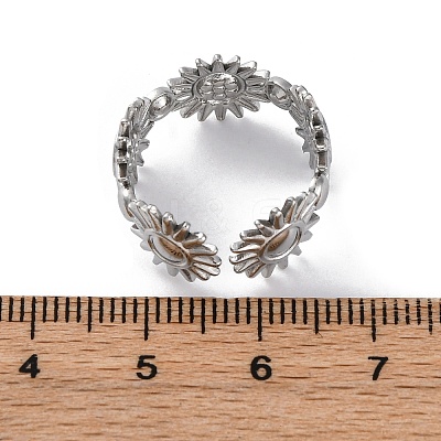 Sun 304 Stainless Steel Open Cuff Ring Components RJEW-F174-02P-1