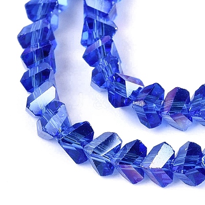 Electroplate Transparent Glass Beads Strands EGLA-Q139-01A-A24-1