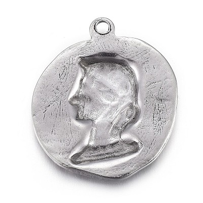 304 Stainless Steel Pendants STAS-P218-02B-1