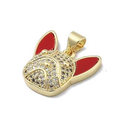 Brass Micro Pave Clear Cubic Zirconia Pendants KK-A221-02D-G-1