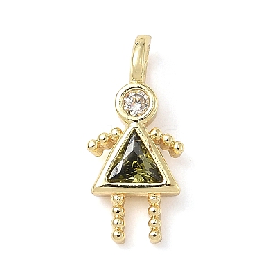 Brass Micro Pave Cubic Zirconia Pendants ZIRC-I356-17G-B12-1