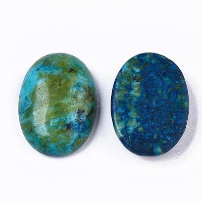 Natural Sesame Jasper/Kiwi Jasper Cabochons X-G-T062-18-1