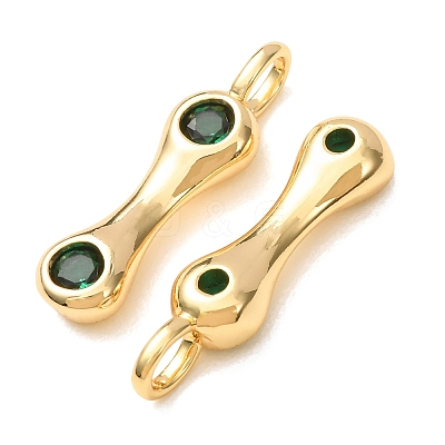 Brass Micro Pave Green Cubic Zirconia Pendants CU-K002-16G-1