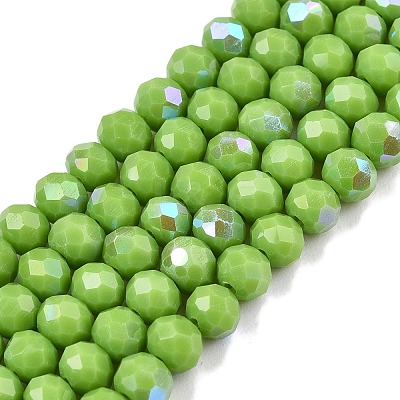 Electroplate Opaque Solid Color Glass Beads Strands LS-EGLA-A044-P4mm-L30-1