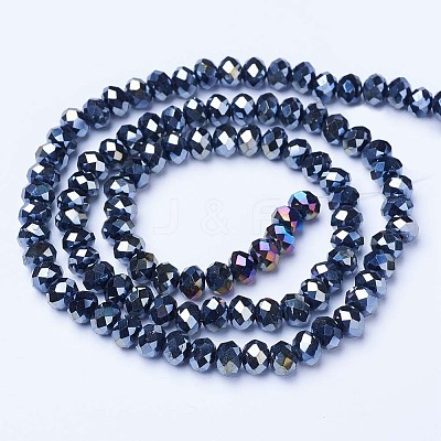 Electroplate Glass Beads Strands EGLA-A044-P4mm-B18-1
