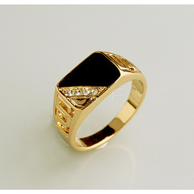 Alloy Micro Pave Cubic Zirconia Finger Rings for Men FS-WGE231C-06-1