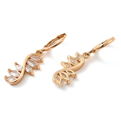 Rack Plating Golden Brass Dangle Leverback Earrings EJEW-B037-19G-1