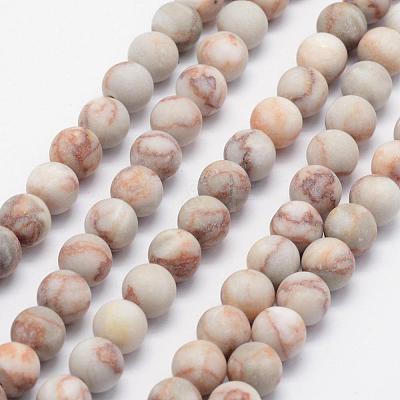 Natural Red Netstone Beads Strands G-F518-17-8mm-1