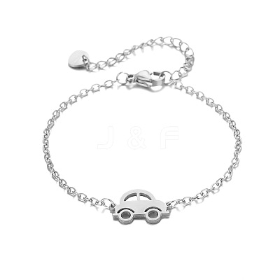 304 Stainless Steel Car Link Bracelets WGCCA96-01-1