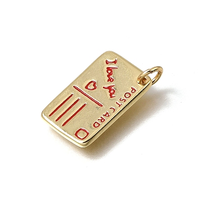 Brass Enamel Pendants KK-C262-25G-1