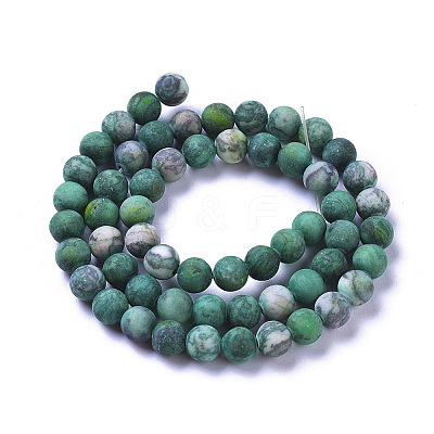 Natural Map Stone Picasso Jasper Beads Strands G-F668-18-6mm-1