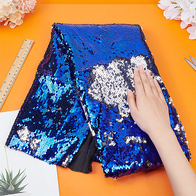 PET Reversible Sequin Fabric DIY-WH0320-66A-1