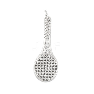 Rack Plating Brass Micro Pave Cubic Zirconia Pendants KK-P269-06P-1