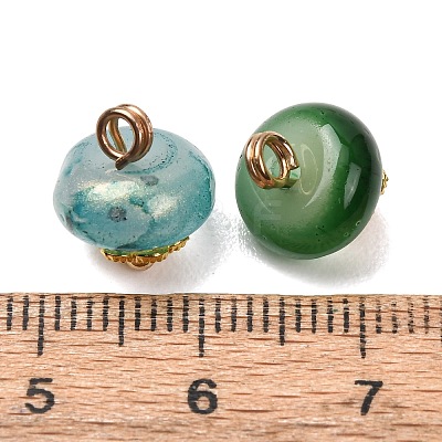 5Pcs Handmade Lampwork Pendants LAMP-L087-01G-1