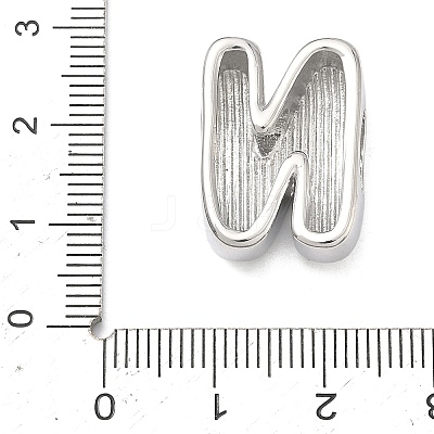 Brass Initial Beads KK-B167-27P-01N-1