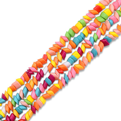 Opaque Spray Painted Glass Bead Strands GLAA-N047-04B-1