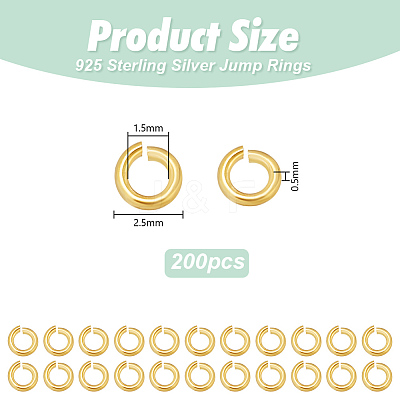 200Pcs 925 Sterling Silver Open Jump Rings FIND-PH0025-79-1