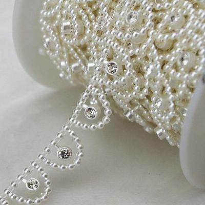 ABS Plastic Imitation Pearl Beaded Trim OCOR-Q046-05-1