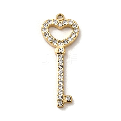 304 Stainless Steel Rhinestone Pendants STAS-L022-302G-1