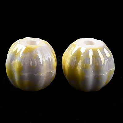 Handmade Pearlized Porcelain Beads PORC-G010-02A-1
