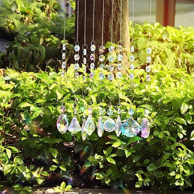 Glass Teardrop/Cone/Oval/Round Pendant Decorations WG34775-01-1