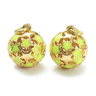 Brass Enamel Charms KK-A153-02G-J-1