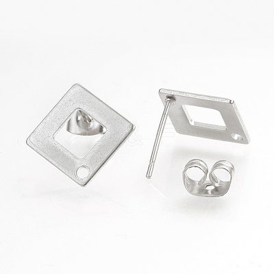 Tarnish Resistant 304 Stainless Steel Stud Earring Findings STAS-Q223-07A-1