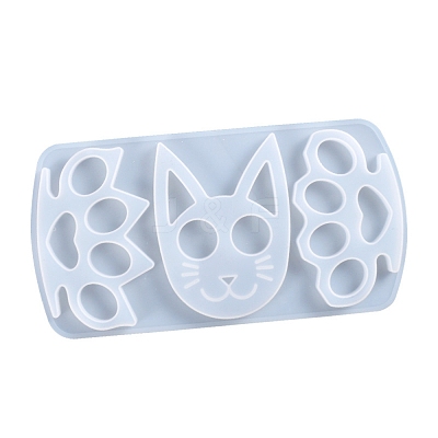 Cat & Paw Shape Self Defense Keychain Silicone Molds LS-DIY-P006-30-1