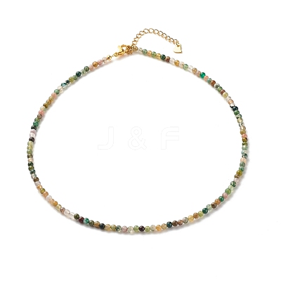 Natural Indian Agate Beaded Necklaces for Women NJEW-JN03789-03-1