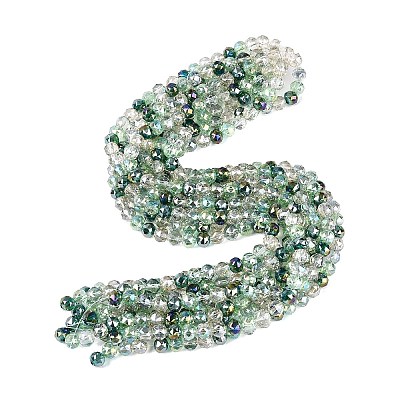 Electroplate Transparent Glass Beads Strands EGLA-Q135-8MM-C05-1
