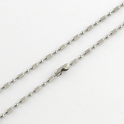 Tarnish Resistant 304 Stainless Steel Ball Chain Necklace Making NJEW-R225-03-1