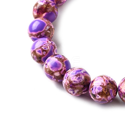 Dyed Natural Magnesite Beads Strands G-L617-D01-8mm-03-1