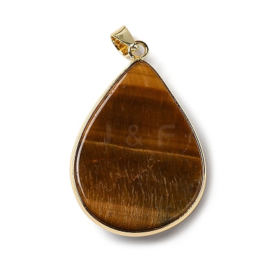 Natural Tiger Eye Pendants G-R486-03G-C-1