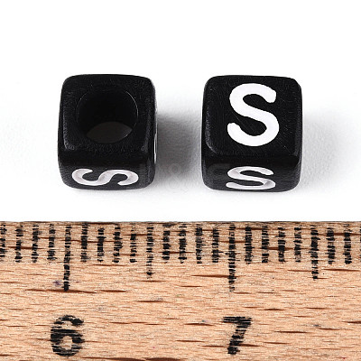 Initial Acrylic Horizontal Hole Beads X-OACR-ZX006-35S-1
