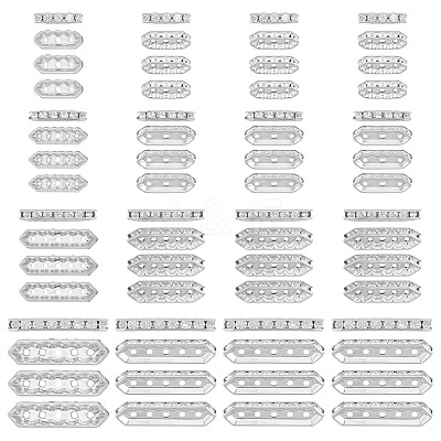 120Pcs 4 Styles Alloy Crystal Rhinestone Spacer Bars FIND-ME0004-07S-1